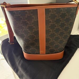 Celine Brown and Black Crossbody Bag